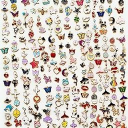 10/20/30/40/50/60/70 Pcs Mix Design Pendant Charms For Key Chain Earring Necklaces Bracelet DIY Crafts and Jewelry Making Accessories - Mix Color enamel charms-image-5