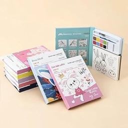 Veemok Watercolor Painting Book for Kids – Educational Art Activity Set with Built-in Watercolors | Brush – Fun | Mess-Free Coloring for Boys | Girls – Ideal for Travel, Gifting, Learning (Multicolour)-image-92