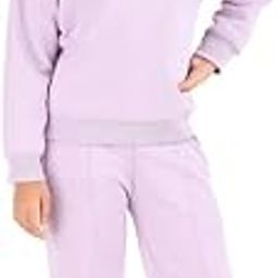 Youth Athletic Tracksuit Set, Round Neck Sweatshirt with Trouser, Pink and Lilac, Casual Sports Outfit-image-64