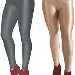 New Trend Shiny Churidar Leggings Combo for Women and Girls (Pack of 2)-image-101