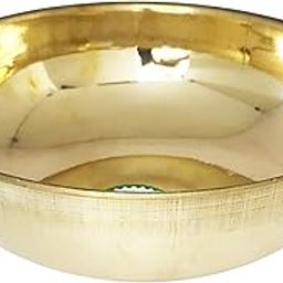 YRK Handcrafted Brass Balanda (Bowl) - 10" Wide | Versatile & Authentic | Brass Bowl 10 Inch-image-48