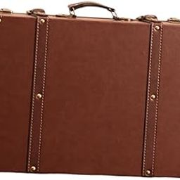 ATORSE Vintage Style Suitcase Gift Decoration Wood Storage Box for Home Window Shop Brown 45cmx30cmx15cm|Travel|Vintage Luggage & Travel Accs-picture-28