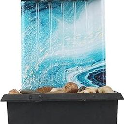UJEAVETTE Waterfall Scene Tabletop Feng Shui Meditation Waterfall Fountain Style 4-image-66