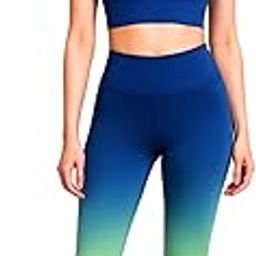 Women's 2 Pcs Racerback Padded Wirefree Sports Bra Gradient| Ombre Design Fitness Stretchable High Waist Compression Gym Tight Legging Workout Set-image-69
