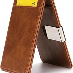 POSICHE Money Clip - Men's Stainless Steel Anti-Theft Wallet, Multiple Card Slots, Compact Size, Great Gift Idea (Brown)-picture-37