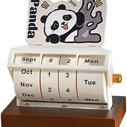 Rotary Perpetual Desk Calendar Gift Reusable School Bedroom Panda Decorative Beige| Advent Calendar | Christmas Countdown-image-29