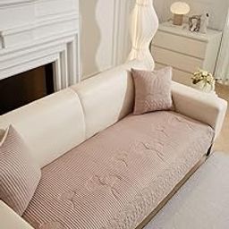 HOMETHREADS Premium Embroidered Cotton Sofa Cover Mat with PVC Backing for Non-Slip Comfort (Beige, 3 Seater | 70x180cm)-image-24