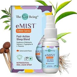 The Co Being eMIST Fast-Action Sleep Spray with Melatonin & Valerian Root 30ml | Butterscotch Flavor | Travel Friendly | Non-Addictive | Vegan-11