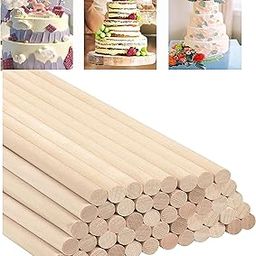 Bake House Natural Round Wood Cake Dowel Rods (50 Pack) - 30cm / 12 Inches - Extra Long Wooden Craft Sticks - Dowels for Woodcraft, Art Projects, Decorations & DIY Crafts-14