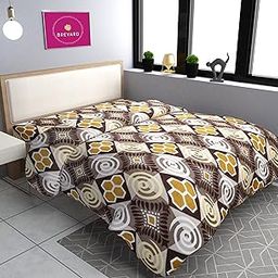 BREVARD Single Bed Woolen Fabric Geometric Quilt Cover/Duvet Cover/Rajai Cover/Blanket Cover for Winters (70X90 Inches, Brown)-image-88