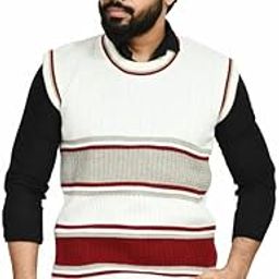Men Round Neck Wide Stripe Sleeveless Woolen Winter Pullover Sweater_ (Men OSWAL Sleeveless Sweater/Size 38-40)-image-77