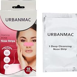 URBANMAC Nose Strips For Blackhead Whitehead Remover,Nose Pore Cleanser Strips,Deep Cleansing 10 PCS,Rose-19