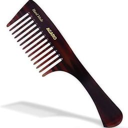 AGARO Hand Made Comb With Handle, Compact Comb With Wide Tooth, Smooth Rounded Teeth, Hair Styling, Grooming, Hair Brushing, Hair Dressing, Cellulose Acetate Comb, For Men & Women, HMC77, Brown.-picture-45