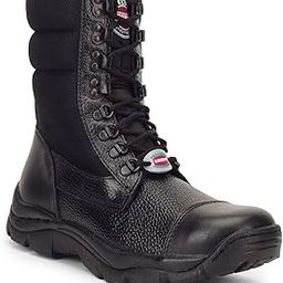Liberty PARACOM-01 Lacing Safety Shoes for Men with Rubber Sole | High Ankle Lightweight Leather Boot | Anti-Skid | Inside Zip for Easy Wear | Removable Insole | Comfortable & Breathable (7 UK-Black)-60