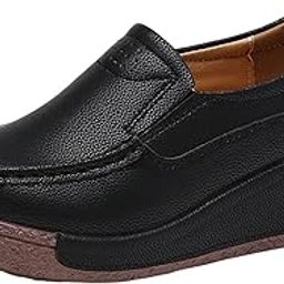 Women's Casual Shoes Lightweight Platform Female Slip on for Outdoor 38 black | Flats & Oxfords|1 Pair Womens Shoes-image-34
