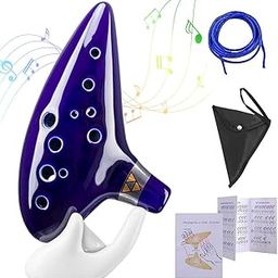 PATPAT Zelda Ocarina, 12 Hole Alto C Zelda Ocarinas Play by Link Triforce Gift for Zelda Fans with Zelda Ocarina Stand, Storage Bag, Starter Music Score, Gift for Kids-image-62