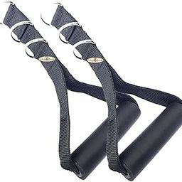 U S SPORTS 1 Pair of Nylon Triceps Handle (3 Hooks) Cable Attachment Crossover Gym Machine V Bar Station Exercise Sport Attachment Resistance, Black, Standard-13
