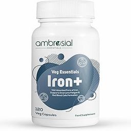 Ambrosial Iron Tablets High Strength 25mg| Iron Supplement for Women & Men| Blood Support & Helps Reduce Tiredness & Fatigue | Enhanced Absorption & Non - Constipating (Pack of 1-120 Capsules)-image-12