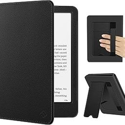 Fintie Case for 7" All-New Kindle Paperwhite (12th Generation, 2024) and Kindle Colorsoft Signature Edition - PU Leather Foldable Stand Cover Auto Wake/Sleep Card Slot and Hand Strap, Black-picture-10