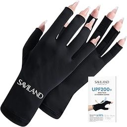 SAVILAND UV Gloves for Nails - ðÂÂâ€ðÂÂÂðÂÂâ€¦ðÂŸÂðÂŸŽðÂŸŽ+ High-tech Professional UV Gloves for Manicures, Anti UVA & UVB ðÂŸâ€”ðÂŸâ€”ðÂŸâ€”+ UV Gloves for Gel Nail Lamp Fingerless UV Gloves Prevent Hands from UV Harm (Black)-image-5