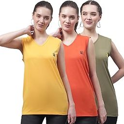 Regular Fit Cotton Solid Gym Vest for Women (Pack of 3)-V_SL_YLW_RST_MUD_003-P-image-14