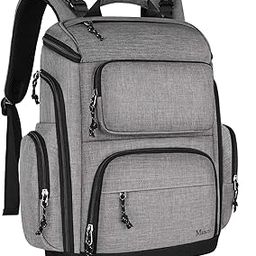 Dad Diaper Bag Backpack, Large Multi-Function Waterproof Baby Nappy Bags for Men Dad Mom w/Stroller Straps, Changing Pad Insulated Pockets, Mancro Organizer Travel Backpack Fit 15 inch Laptop, Grey-6