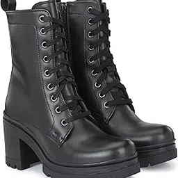 delize Womens Black Derby High Heel Ankle Boots 384-picture-5