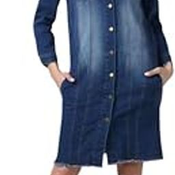 AG SWAD MASALA Women's Denim Washed Long Sleeve Jacket (Navy Blue, S)-PID61770-image-42