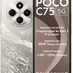 POCO C75 5G, Silver Stardust (4GB, 64GB)-32