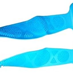 Silicone Body Scrubber with Handle, Soft Bristles for Deep Cleansing, Blue-image-80