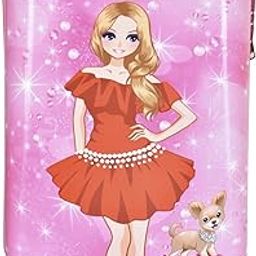 Kid's 20 Inches Cartoon Print Cute Standing Girl Doll Polycarbonate Trolley Bag Suitcase for Girl's…-image-9