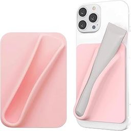 DELLZO Silicone Lip Balm Holder for Cell Phone Lipstick Lip Glaze Phone Protective Case Back Stick On Holder for iPhone and Android Phones (Pink)-12