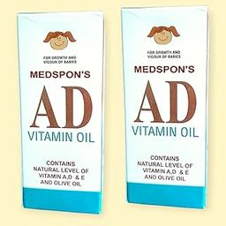 Medspon's AD Vitamin Oil for Baby Growth and Vigour, with Vitamins A, D, E and Olive Oil pack of 2-image-34