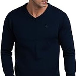 Men Regular Fit Solid Pattern Pure Acrylic Full Sleeve V Neck Casual Sweater-image-68