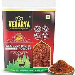 Vedarya Sea Buckthorn Berries Powder | Rich in Collagen, Fiber, Omegas, Vitamin C, Vitamin E | Source of Vitamins and Phytonutrients | No Added Sugar (50g)-image-37
