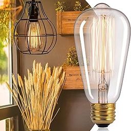 ADWAIT Filament Antique Glass Light Incandescent Bulbs Vintage Base E27 Bulb Yellow Light for Home Decoration, Living Room, Hall, Balcony, Restaurant Bar Lighting (1)-image-44