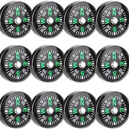 DIYASHI 12 Pcs Button Compass, 20mm Mini Pocket Oil Filled Compass for Hiking Camping Outdoor Activities Accessory-15