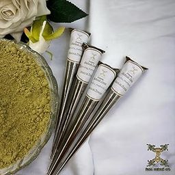 RUTU MEHNDI ART - Homemade Organic Henna Cones - Chemical-Free, Infection-Free, Natural Mehndi for All Skin Types, Bridal & Hand Art, Long-Lasting Dark Red Stain (4 Cones)-32
