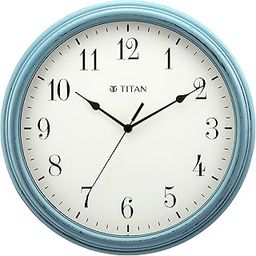 Titan Distressed Finish Wall Clock with Silent Sweep Technology - 32.5 Cm X 32.5 Cm (Medium)(Plastic), Analog, Blue-3