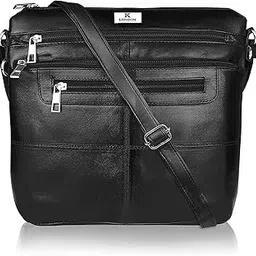 k london Ladies Leather Handbag in Soft Brown Leather - Womens Designer Shoulder Hand Bag – Medium Practical Size (KL_922_BLK)-picture-47