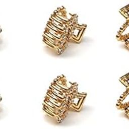 LIVECOOL 4 Pcs(2+2) deferent designee Korean Style Pearl Fringe Catch Clip Crystal Flower Pearl Side Hairpin Claw Clips Hair Styling Mini Butterfly Hair Clips Fashion Hair Clips Cute Hair Accessories Stone(butterfly claw)-image-27
