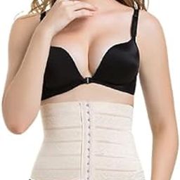 Women Body Shapewear Belt Tummy Tucker Waist Trainer Trimmer and Slimming Body Slim Shaper Beige_Color-image-55