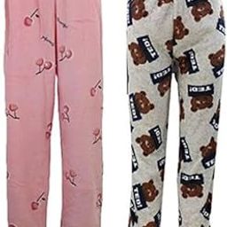 Women's/Ladies Woolen Soft Fleece Solid Printed Pyjama/Track Pant Lower for winterwear (Multicolour) Pack of 2-15