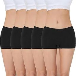 SunFlux® Boy Shorts Underwear for Women, Seamless Nylon Stretch No Show Boyshort Panties Boxer Briefs Packs-image-48