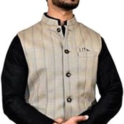 Saanskriti Men's Ethnic Nehru Jacket | Polyester Cotton Blend | Stylish Traditional Waistcoat | Perfect for Weddings, Festivals and Celebrations | Elegant Design-picture-15
