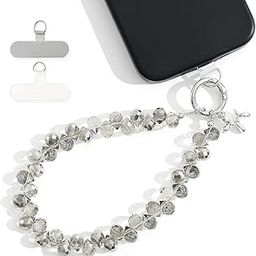 KHOLAD Crystal Phone Wrist Strap Phone Charm Chain Keychain Beaded Cellphone Lanyard with Tether Tab Hands-Free Wristlet Bracelet Wrist Grip Strap for Women-31