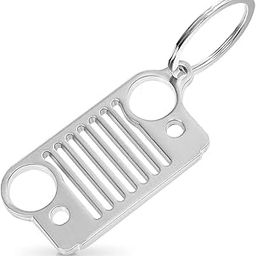 The Adventure Garage, Jeep Grille Stainless Steel Keychain (Chrome)-picture-13