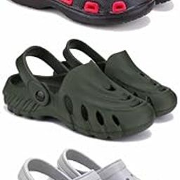 Lightweight Classic Clogs || Sandals with Slider Adjustable Back Strap for Men-Combo-COMBO(3)-3017-3137-3016-10 -P2-44