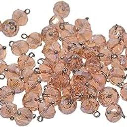 100x clear faceted rondelle Glass Ball pin beads dangle charms Champagne-picture-31