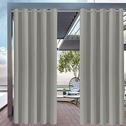 FaceYee Outdoor Waterproof Curtain Garden Partition Curtain for Patio Porch Anti-Scratch Wire One Panel 100x84in Color:Gray-image-38